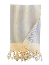 Load image into Gallery viewer, White Stripe Weave Hand Towels