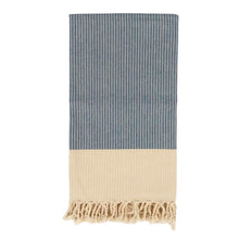 Load image into Gallery viewer, White Stripe Towel - Blue