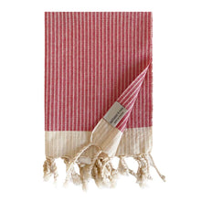 Load image into Gallery viewer, White Stripe Weave Hand Towels