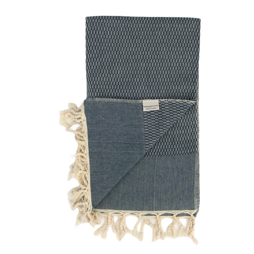 Tweed Weave Towel - Blue