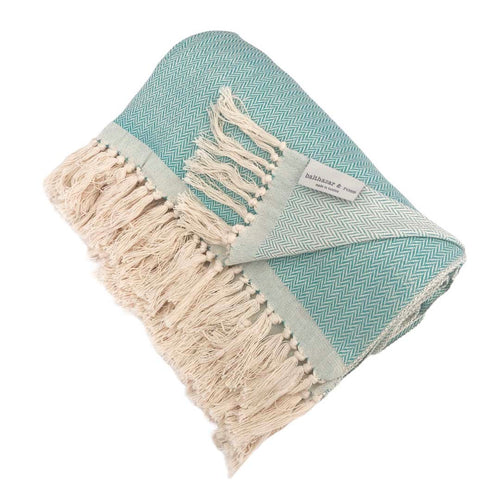 Herringbone Turquoise Throw Blanket