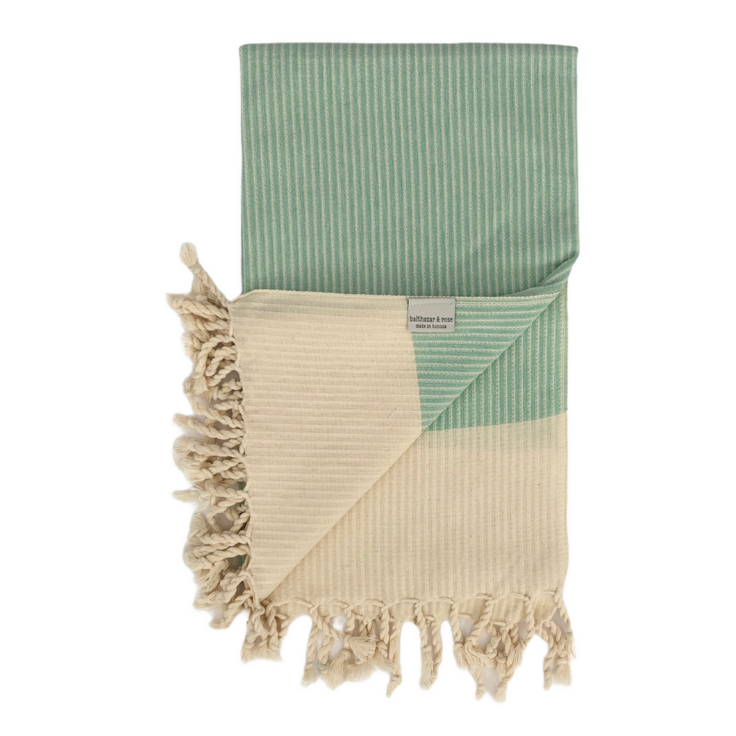 White Stripe - Green Towel