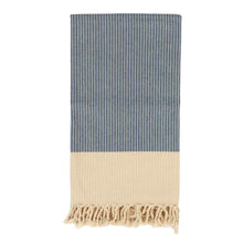 Load image into Gallery viewer, White Stripe Towel - Blue
