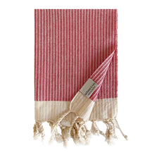 Load image into Gallery viewer, White Stripe Weave Hand Towels
